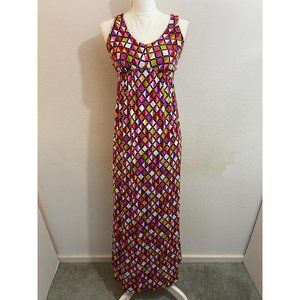 Vintage Maxi Geometric Dress 1970’s Canada Small